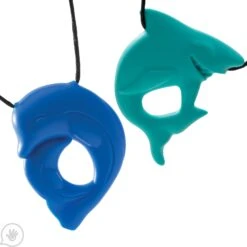Shark & Dolphin Chewy Necklace - Set Of 2