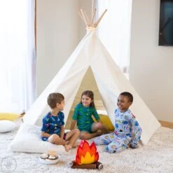 7' Canvas Play Tent And Canvas Play Tent Lights