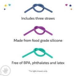 Gnaw Chewable Straws - Set Of 3 -Children Sensory Toys cf6982 005
