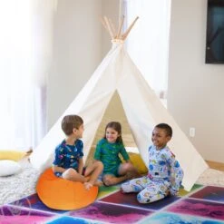 7' Canvas Play Tent And Canvas Play Tent Lights 18 7' Canvas Play Tent And Canvas Play Tent Lights -Children Sensory Toys cf7080 7 teepee with products 3