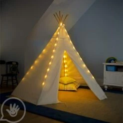 7' Canvas Play Tent And Canvas Play Tent Lights 16 7' Canvas Play Tent And Canvas Play Tent Lights -Children Sensory Toys cf7081 teepee lights 2 1