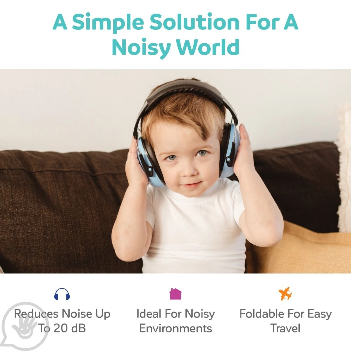 Noise Reduction Headphones - Blue 8 Noise Reduction Headphones - Blue - Image 8