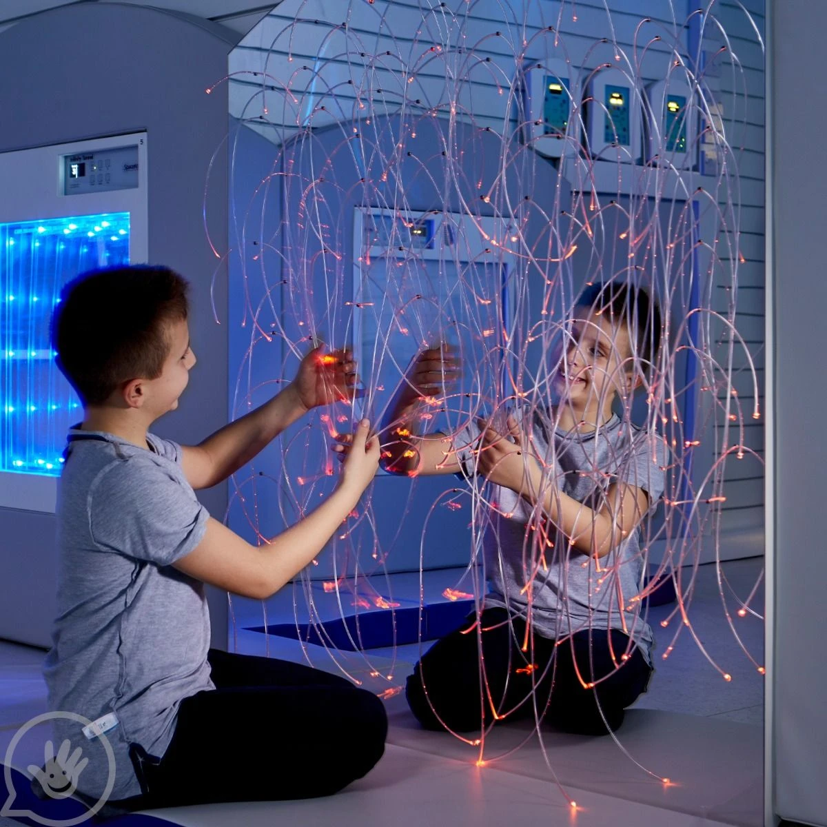 Fiber Optic Mirror With LED Strands 1 Fiber Optic Mirror With LED Strands