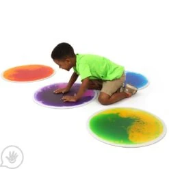 Round Gel Floor Tiles - Set Of 4 - Purple, Blue, Orange, Green 18 Round Gel Floor Tiles - Set Of 4 - Purple, Blue, Orange, Green -Children Sensory Toys sp7295 007 1