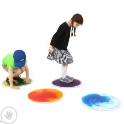 Round Gel Floor Tiles - Set Of 4 - Purple, Blue, Orange, Green 17 Round Gel Floor Tiles - Set Of 4 - Purple, Blue, Orange, Green -Children Sensory Toys sp7295 008 1