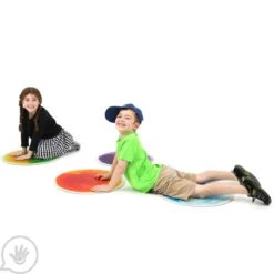 Round Gel Floor Tiles - Set Of 4 - Purple, Blue, Orange, Green 16 Round Gel Floor Tiles - Set Of 4 - Purple, Blue, Orange, Green -Children Sensory Toys sp7295 009 1