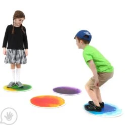 Round Gel Floor Tiles - Set Of 4 - Purple, Blue, Orange, Green 15 Round Gel Floor Tiles - Set Of 4 - Purple, Blue, Orange, Green -Children Sensory Toys sp7295 010 1