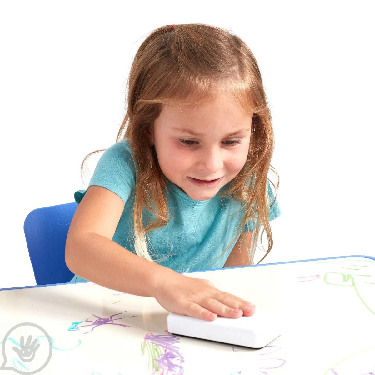 Adjustable Kids Table And Chairs 3-Piece Blue 2 Adjustable Kids Table And Chairs 3-Piece Blue - Image 2