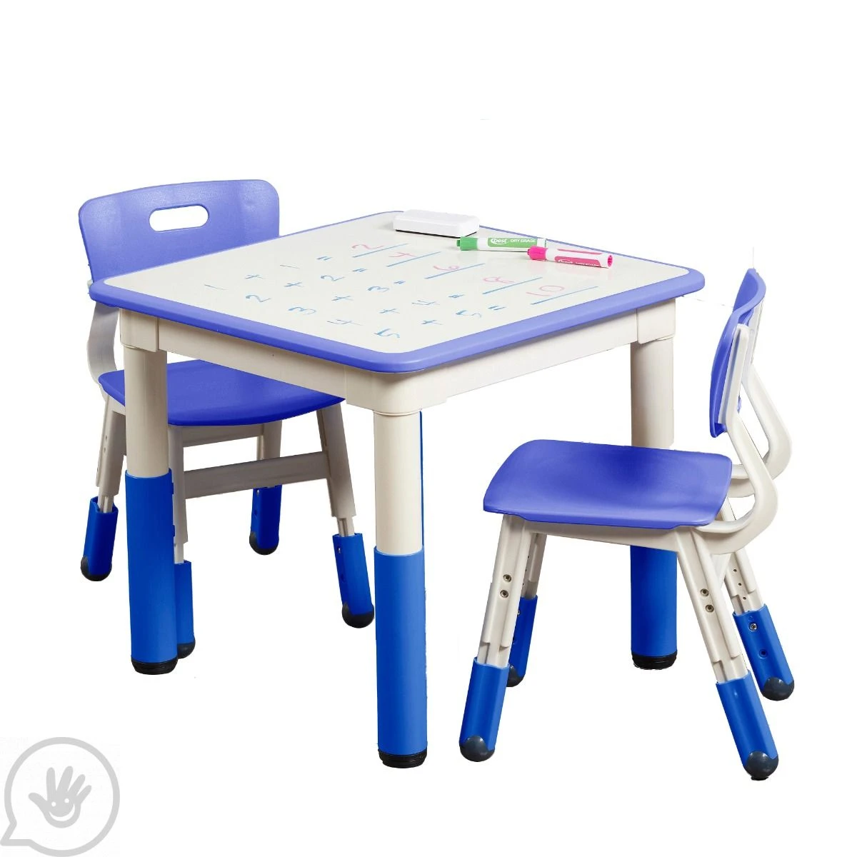 Adjustable Kids Table And Chairs 3-Piece Blue 1 Adjustable Kids Table And Chairs 3-Piece Blue